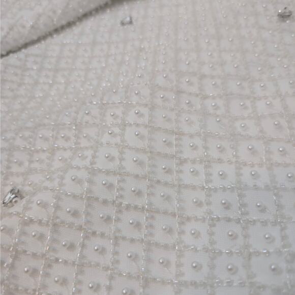 Morphine Fashion White Hypnotized Pearl Crystal Jacket Blazer Sz XL - Picture 5 of 11